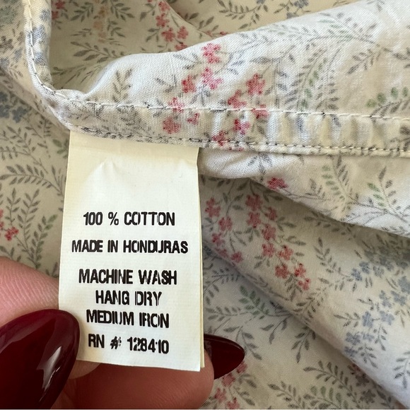 Ann Mashburn Floral Button Ip Cotton Shirt - Picture 9 of 9
